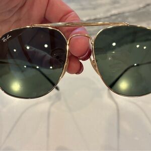 Ray-Ban Gold Frame with Green Lenses Sunglasses